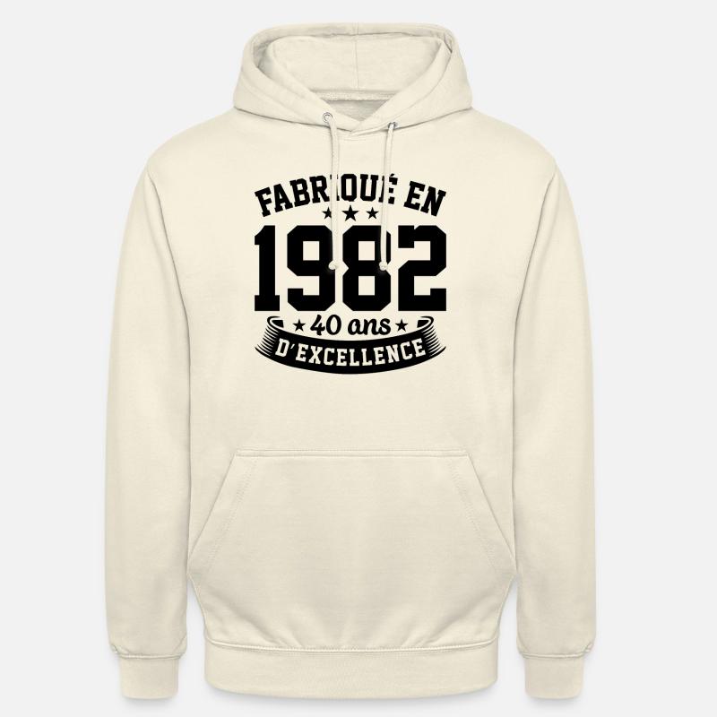 Fabriqué en 1982 40 Ans D'excellence - Sweat-shirt à capuche unisexe - vanille