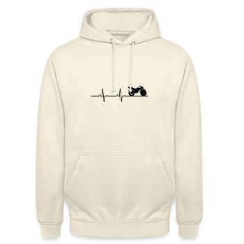 Motorrad Herzschlag - Unisex Hoodie - Vanille-Milchshake - Vorne - Alina (178cm) & Michal (187cm)