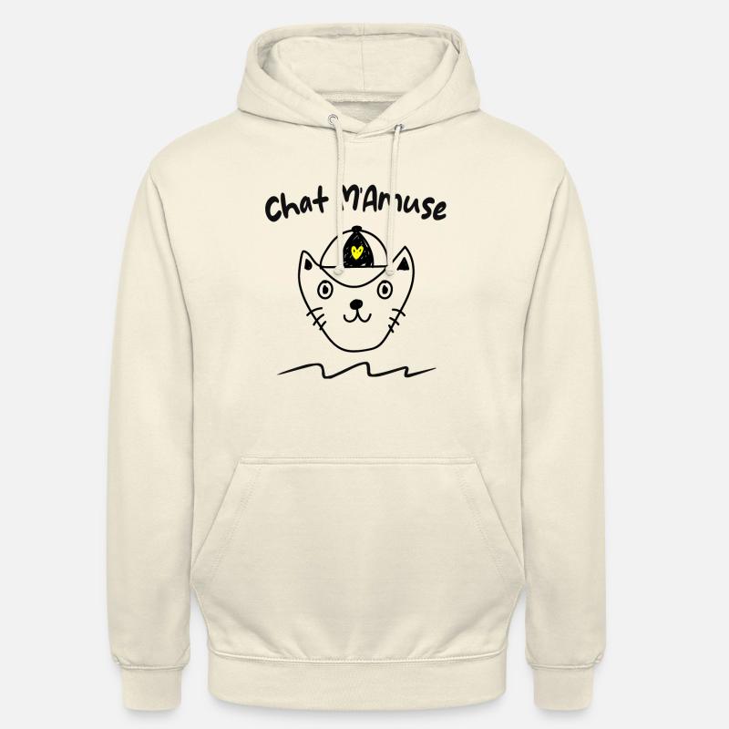 chat m'amuse - Sweat-shirt à capuche unisexe - vanille