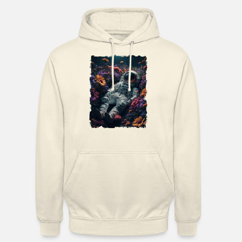Un astronaute allongé à Blumenfeld - Sweat-shirt à capuche unisexe - vanille