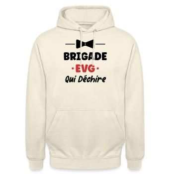 brigade evg - Sweat-shirt à capuche unisexe - vanille - Devant - Alina (178cm) & Michal (187cm)