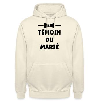 témoin du marié - Sweat-shirt à capuche unisexe - vanille - Devant - Alina (178cm) & Michal (187cm)