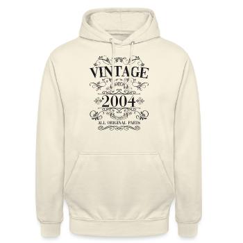 20e anniversaire homme femme millésime 2004 millésime - Sweat-shirt à capuche unisexe - vanille - Devant - Alina (178cm) & Michal (187cm)