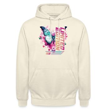 Geburtstag, 33 Jahre Frauen 1991 Schmetterling - Unisex Hoodie - Vanille-Milchshake - Vorne - Alina (178cm) & Michal (187cm)
