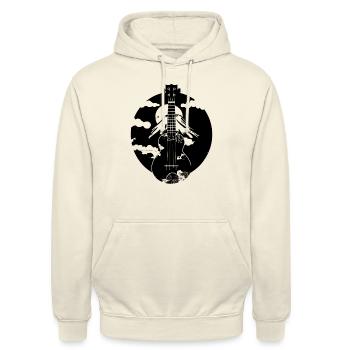 Ukulele Zeichnung - Unisex Hoodie - Vanille-Milchshake - Vorne - Alina (178cm) & Michal (187cm)