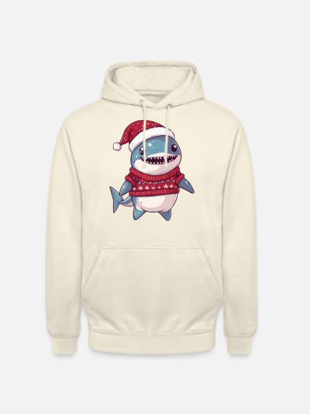 Shark Christmas Comic - Unisex Hoodie - vanilla
