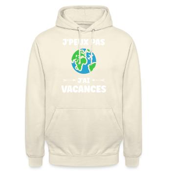 Voyage Humour vacances - Sweat-shirt à capuche unisexe - vanille - Devant - Alina (178cm) & Michal (187cm)