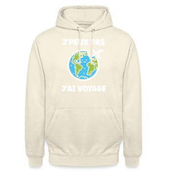 Voyage Humour vacances - Sweat-shirt à capuche unisexe - vanille - Devant - Alina (178cm) & Michal (187cm)