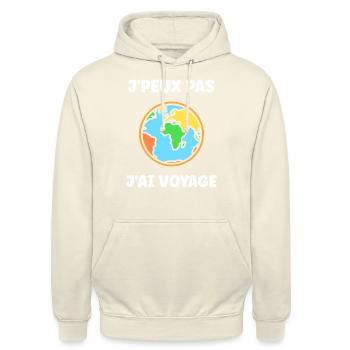 Voyage Humour vacances - Sweat-shirt à capuche unisexe - vanille - Devant - Alina (178cm) & Michal (187cm)