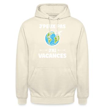 Voyage Humour vacances - Sweat-shirt à capuche unisexe - vanille - Devant - Alina (178cm) & Michal (187cm)