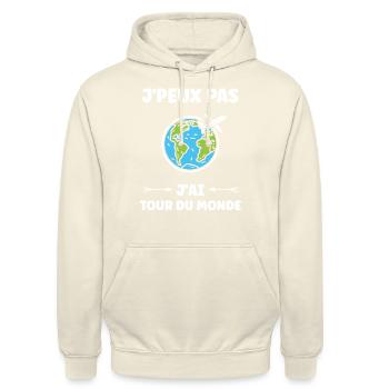 Voyage Humour vacances - Sweat-shirt à capuche unisexe - vanille - Devant - Alina (178cm) & Michal (187cm)