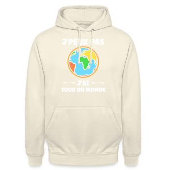 Voyage Humour vacances - Sweat-shirt à capuche unisexe - vanille - Devant - Alina (178cm) & Michal (187cm)