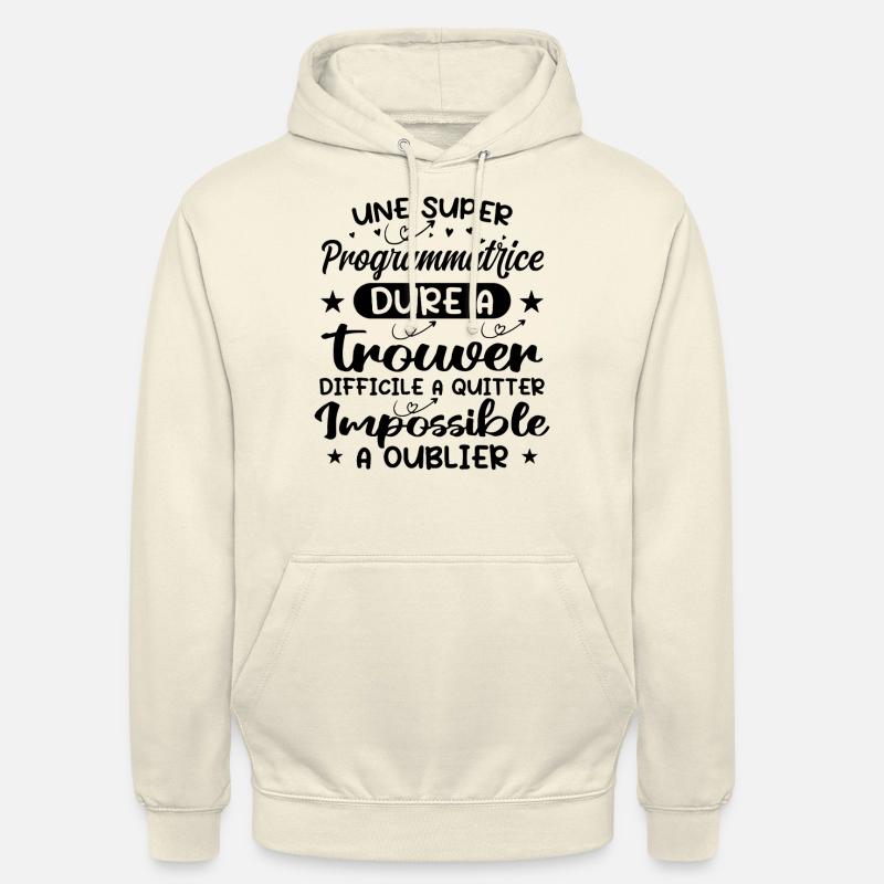 Une Super Programmatrice - Cadeau programmatrice - Sweat-shirt à capuche unisexe - vanille