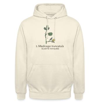Luzerne tronquée - Sweat-shirt à capuche unisexe - vanille - Devant - Alina (178cm) & Michal (187cm)