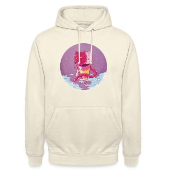 Locker - Unisex Hoodie - Vanille-Milchshake - Vorne - Alina (178cm) & Michal (187cm)