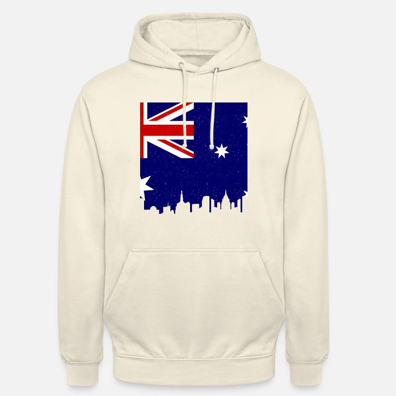 Drapeau australien sous drapeau australien - Sweat-shirt à capuche unisexe - vanille