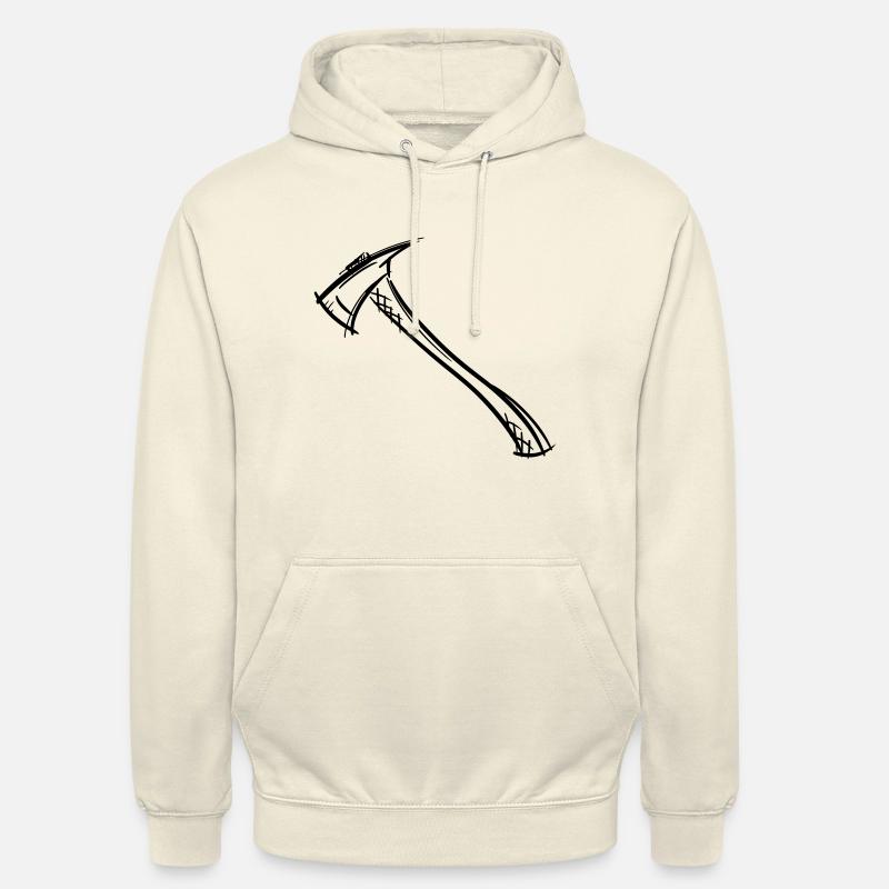 Axe Drawing / Fireman's Axe. Fireman. - Unisex Hoodie - vanilla