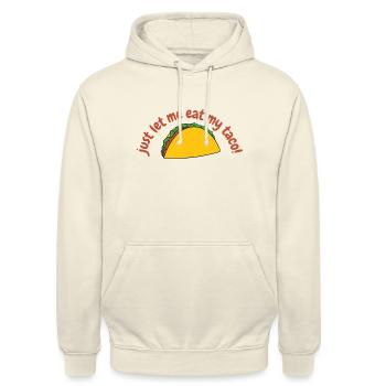 Laisse-moi manger mon taco - Sweat-shirt à capuche unisexe - vanille - Devant - Alina (178cm) & Michal (187cm)