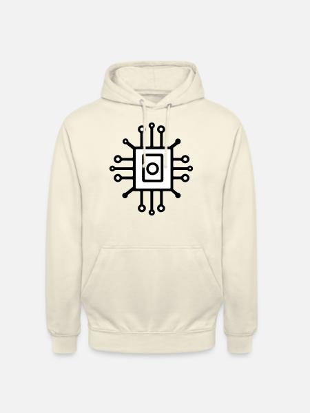 Digital Computer Chip Icon - Unisex Hoodie - vanilla