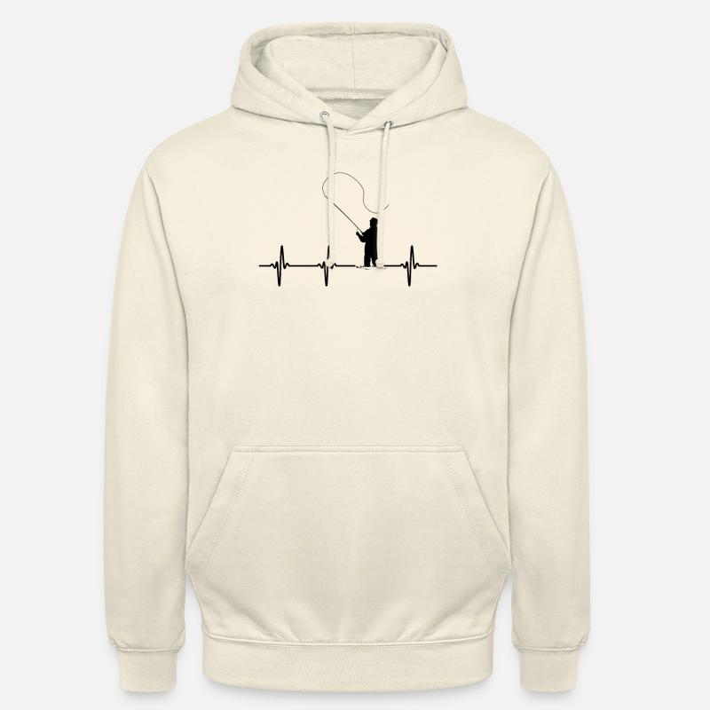 Angeln Fliegenfischen Geschenk Herzfrequenz - Unisex Hoodie - Vanille-Milchshake