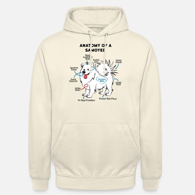 Anatomie Eines Samojede Hund - Unisex Hoodie - Vanille-Milchshake