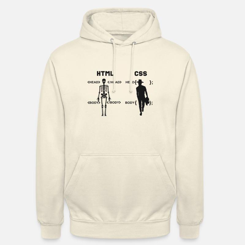 HTML vs CSS Programmiersprache - Unisex Hoodie - Vanille-Milchshake