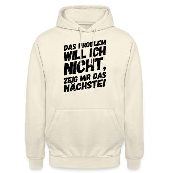 Lustige Sprüche Bürohumor Problem - Unisex Hoodie - Vanille-Milchshake - Vorne - Alina (178cm) & Michal (187cm)