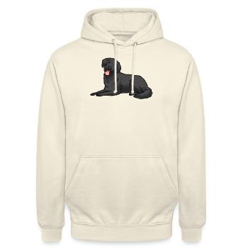 Flat Coated Retriever Dog - Unisex Hoodie - vanilla - Front - Alina (178cm) & Michal (187cm)