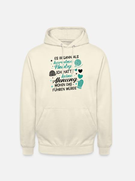 Lustiger nähen Spruch, Stricken Geschenk - Unisex Hoodie - Vanille-Milchshake