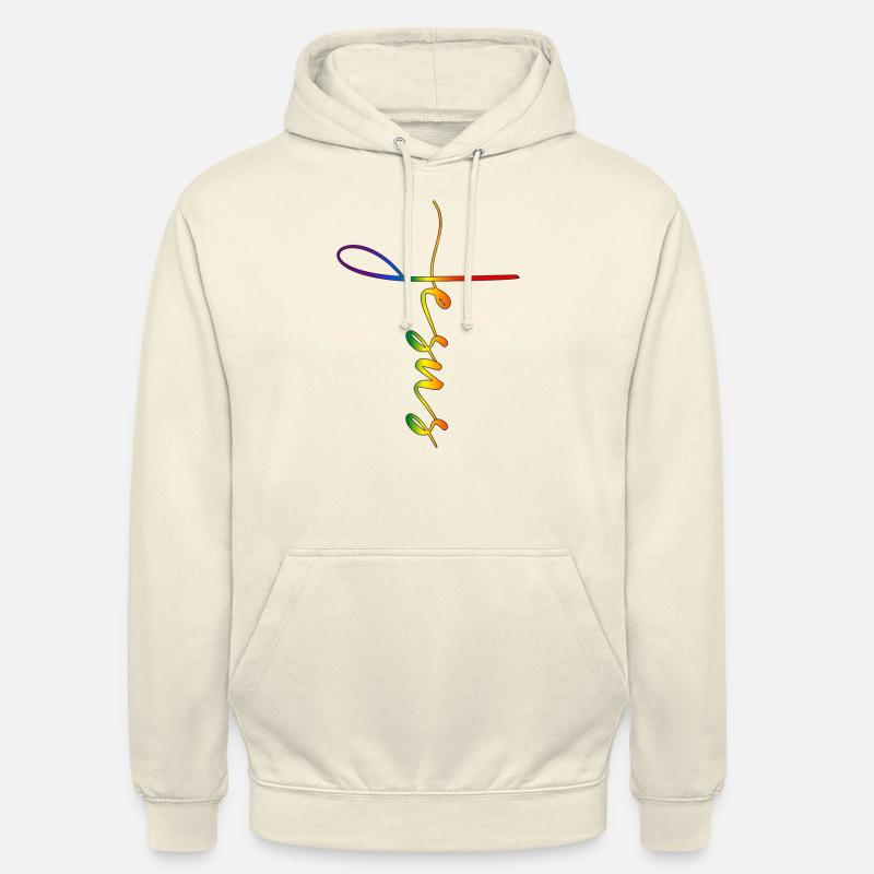 Croix de Jésus - Sweat-shirt à capuche unisexe - vanille