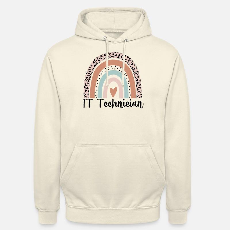 IT-Techniker Rainbow Leopard Lustiger IT-Techniker - Unisex Hoodie - Vanille-Milchshake