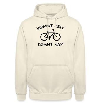 Fahrrad Spruch Humor - Unisex Hoodie - Vanille-Milchshake - Vorne - Alina (178cm) & Michal (187cm)