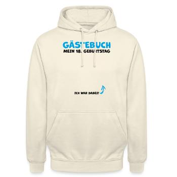 18 Jahre Gästebuch Glückwunsch Geburtstag - Unisex Hoodie - Vanille-Milchshake - Vorne - Alina (178cm) & Michal (187cm)