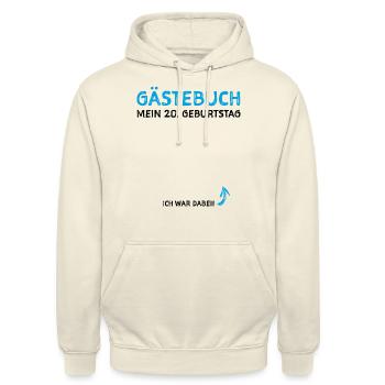 20 Jahre Gästebuch Glückwunsch Gratulieren - Unisex Hoodie - Vanille-Milchshake - Vorne - Alina (178cm) & Michal (187cm)