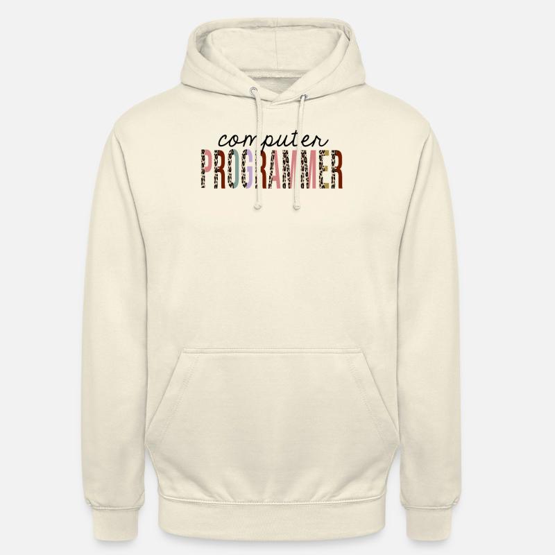 Computer Programmer Leopard Print Funny - Unisex Hoodie - vanilla