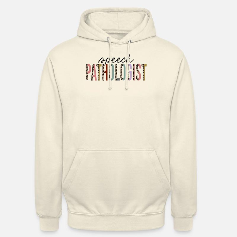 Speech Pathologist Leopard Print Funny - Unisex Hoodie - vanilla