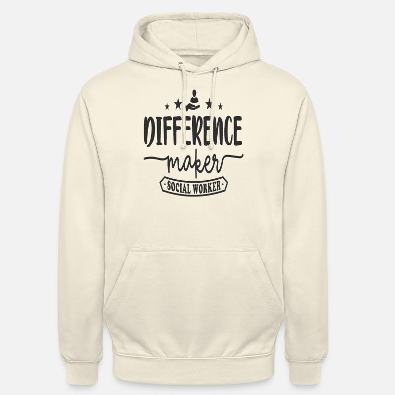 Travailleur social difference Maker - Sweat-shirt à capuche unisexe - vanille