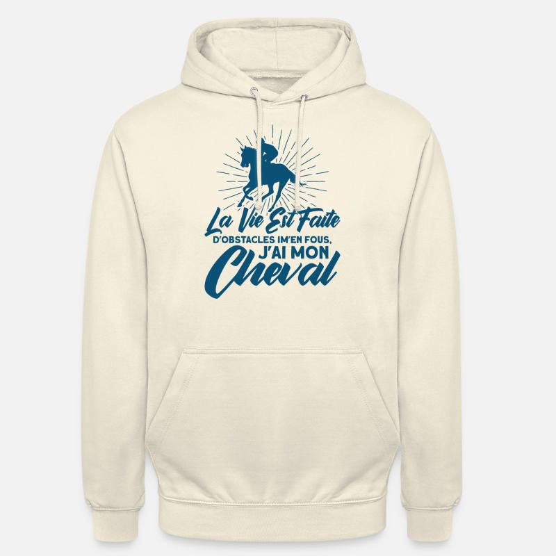 Cadeau de cavalier d’équitation - Sweat-shirt à capuche unisexe - vanille