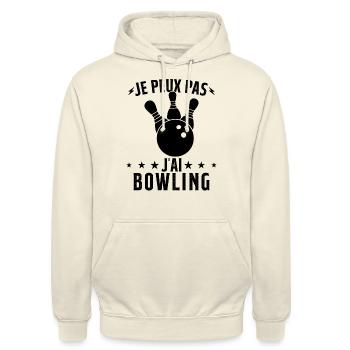 Je Peux Pas J'ai Bowling - Sweat-shirt à capuche unisexe - vanille - Devant - Alina (178cm) & Michal (187cm)