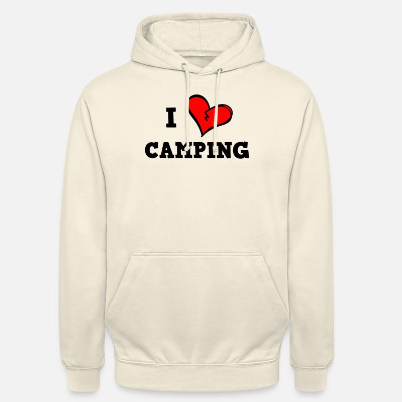 J’adore le camping - Sweat-shirt à capuche unisexe - vanille