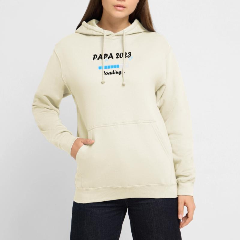 Papa 2023 Loading Paternity Dad Becoming a Father Fun Unisex Hoodie