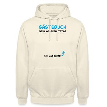 40 Jahre Gästebuch Glückwunsch Geburtstagsfeier - Unisex Hoodie - Vanille-Milchshake - Vorne - Alina (178cm) & Michal (187cm)
