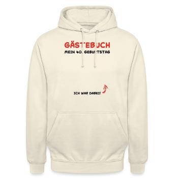 40 Jahre Gästebuch Glückwunsch Geburtstagsfeier - Unisex Hoodie - Vanille-Milchshake - Vorne - Alina (178cm) & Michal (187cm)