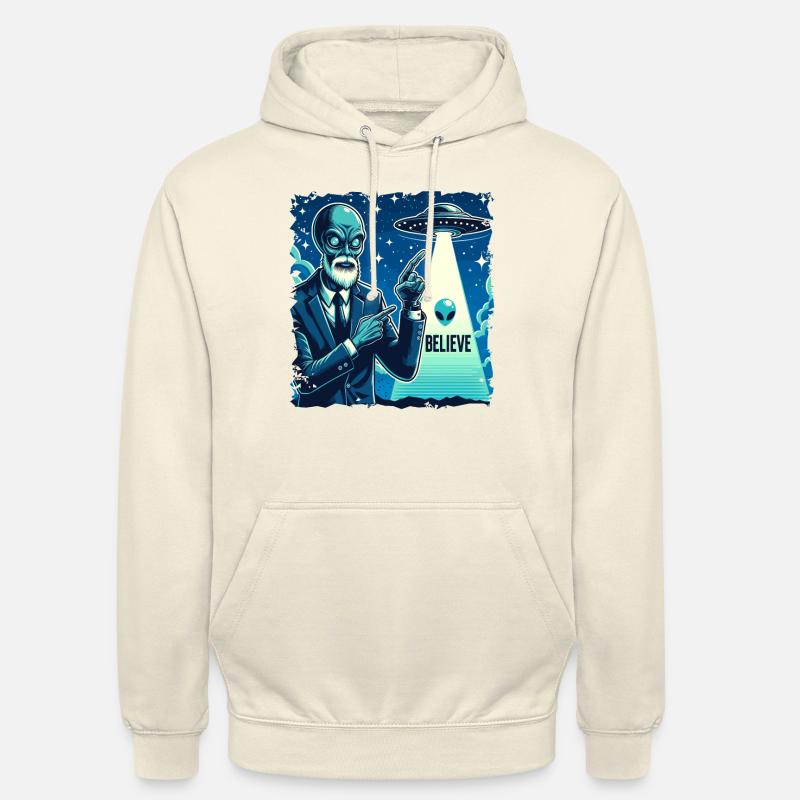 Drôle Alien Alien Croire - Sweat-shirt à capuche unisexe - vanille