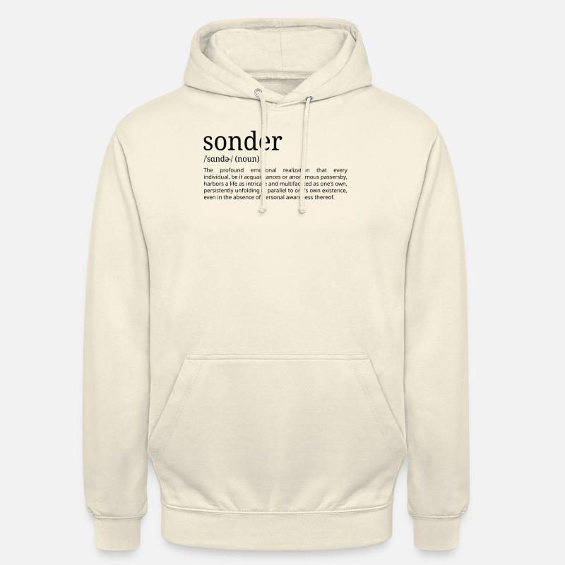 Sonder - Définition du dictionnaire - Sweat-shirt à capuche unisexe - vanille