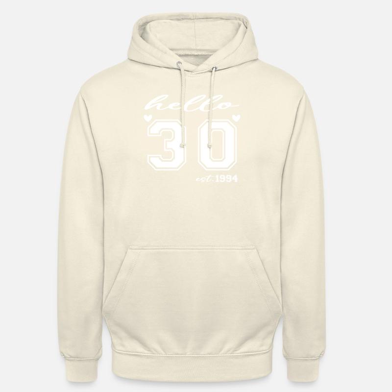 Hello 30 est 1994 - Sweat-shirt à capuche unisexe - vanille