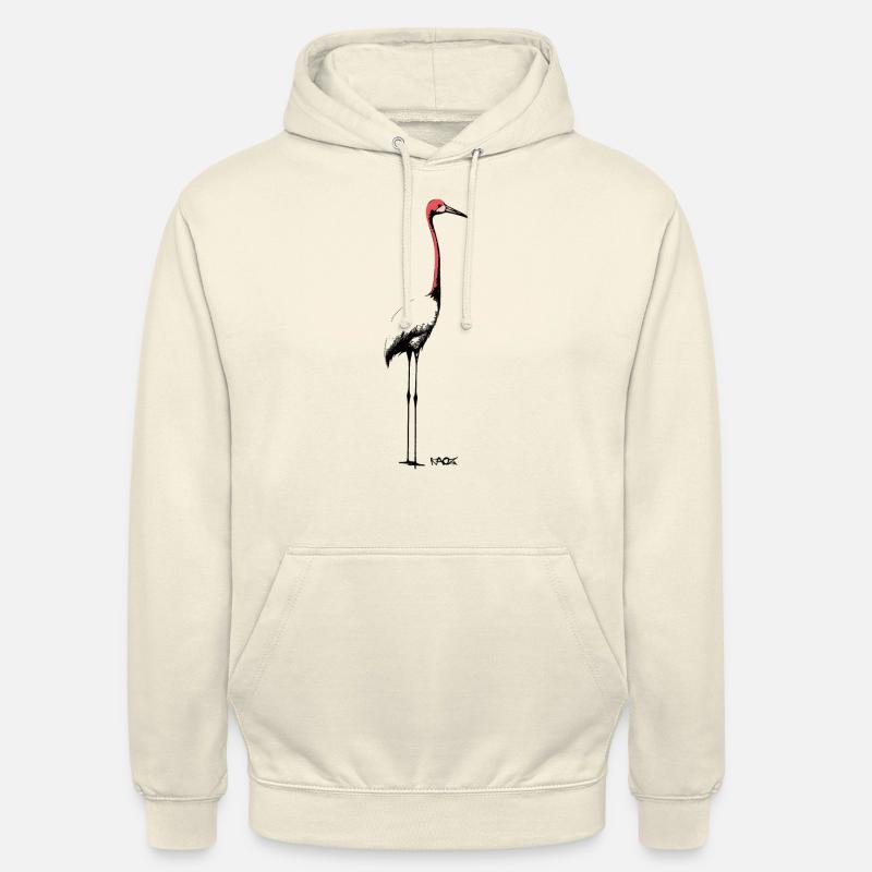 Eleganter Kranich oder Storch - Unisex Hoodie - Vanille-Milchshake