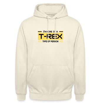 T-Rex Type de personne : Drôle de conception de dinosaure - Sweat-shirt à capuche unisexe - vanille - Devant - Alina (178cm) & Michal (187cm)