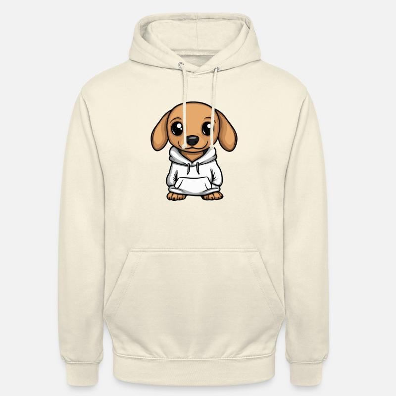 Teckel Teckel Drôle - Sweat-shirt à capuche unisexe - vanille