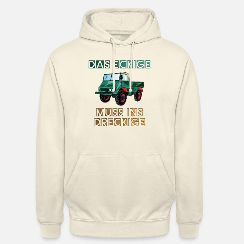 Das Eckige muss ins Dreckige! - Unimog - Unisex Hoodie - Vanille-Milchshake